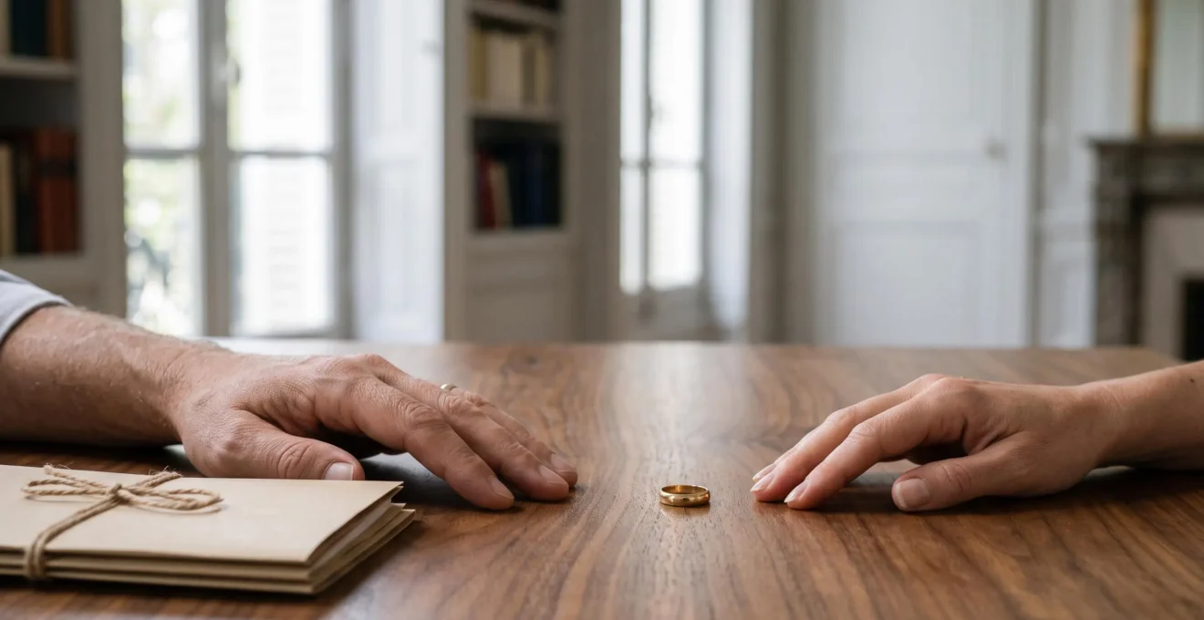 Deux mains posées côte à côte sur une table en bois, symbolisant la protection des patrimoines avant l'union conjugale